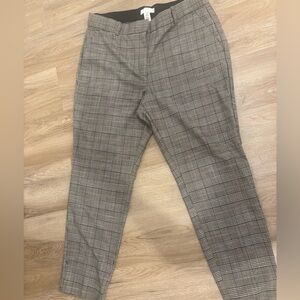 H&M Glen Plaid Ankle Pants NWT Elastic Waist Work Office Slacks Size 16